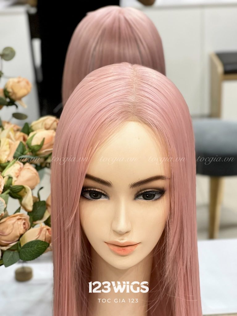 Tóc lưới Lace mái bay Thẳng - Ngang lưng - Màu hồng SL1012