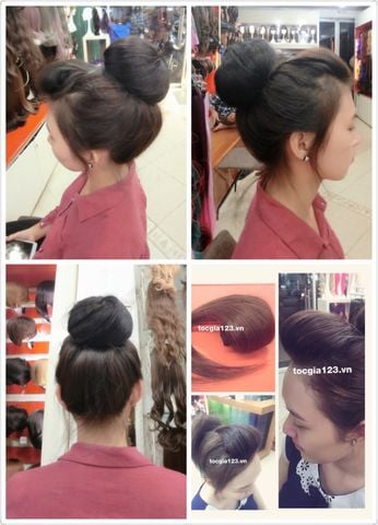 Búi lưới tròn tóc thật