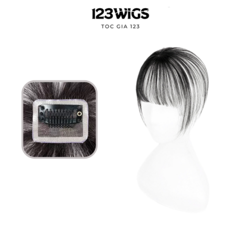 Mái 3D 80% tóc thật lưới chữ nhật (1 kẹp)