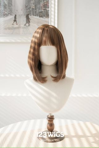 Tóc ngắn Ngang vai cúp - Mái thưa - Màu nâu vàng S1014