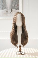 Bộ lưới Lace mái bay Layer - Xoăn gợn - Ngang lưng - Màu nâu lạnh SL1013