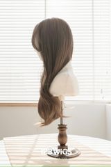 Bộ lưới Lace mái bay Layer - Xoăn gợn - Ngang lưng - Màu nâu lạnh SL1013