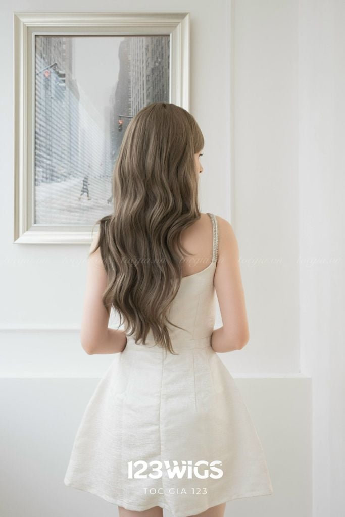 Tóc dài Xoăn gợn - Mái thưa S1027
