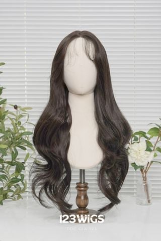 Tóc da lưới lace U2 Xoăn gợn sóng lơi - mái bay xoăn - Màu nâu đen SL1020