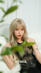 Tóc dài xoăn - Mái thưa - Màu balayage S1046