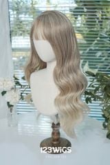 Tóc dài xoăn - Mái thưa - Màu balayage S1046