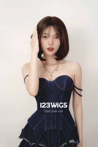 Tóc giả nguyên đầu siêu da lưới Lace ngắn cúp - Mái bay/Mái thưa SL1018