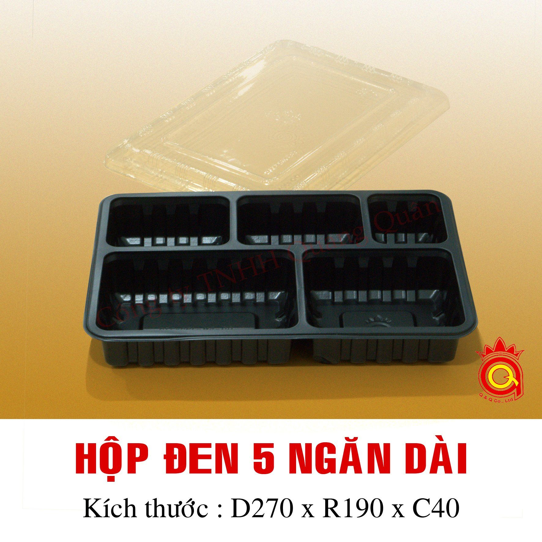 QQ-0023 - Hộp đen 5 ngăn dài