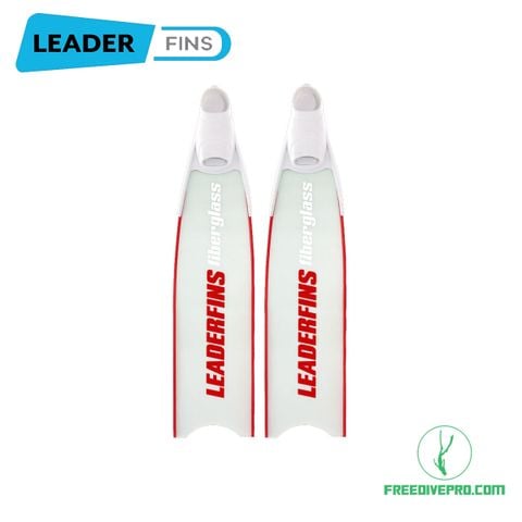  Chân Nhái Sợi Thủy Tinh Xuyên Sáng Transparent Freediving Leaderfins Logo Màu Đỏ ICE BI-FINS 