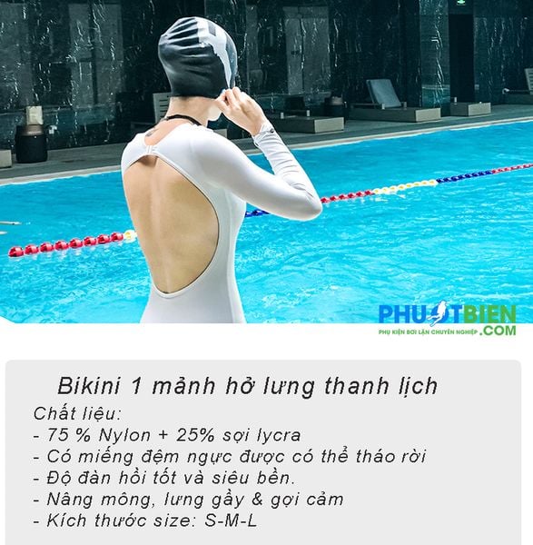 Đồ Bơi 1 Mảnh Bikini tay dài hở lưng