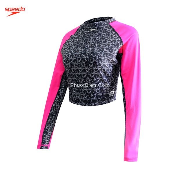 Áo bơi nữ dài tay chống nắng speedo thân lửng croptop