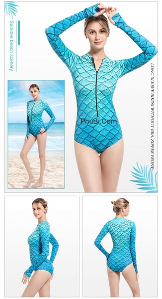 Đồ bơi bikini vây cá màu xanh