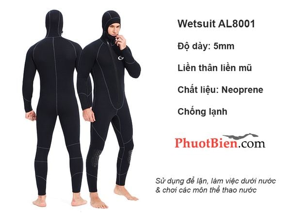 Bộ đồ lặn người nhái giữ nhiệt Neoprene 5mm