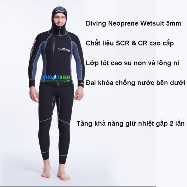 Bộ đồ lặn người nhái CR Neoprene Wetsuit 5-10 mm