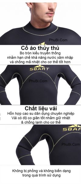 Bộ đồ lặn người nhái wetsuit chống thấm 5mm