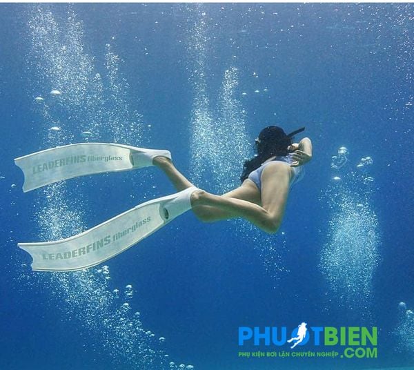 Chân nhái lặn freedive Leader Fins Màu Trắng Ice Bi-Fins