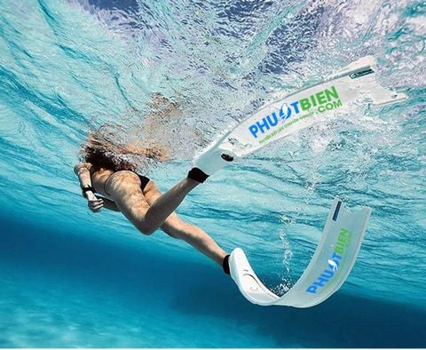  Chân Nhái Sợi Thủy Tinh Xuyên Sáng Transparent Freediving Leaderfins Màu Trắng ICE BI-FINS 