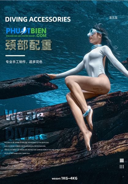 Chì lặn biển đeo cổ freedive - diving weights