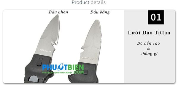 Dao lặn biển titanium 967T