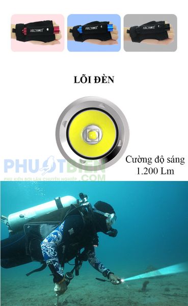 Đèn Pin Led Lặn Biển Chống Thấm Nước ARCHON chính hãng