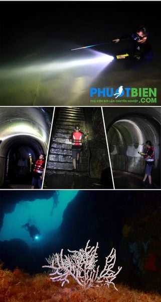 Đèn Pin Led Lặn Biển Chống Thấm Nước FITECH F8 chính hãng