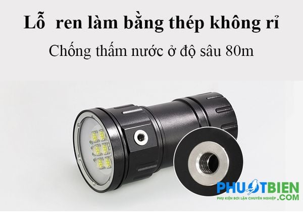 Đèn Pin Led Lặn Biển Chống Thấm Nước Đa Chức Năng FLashlight  QH14-7