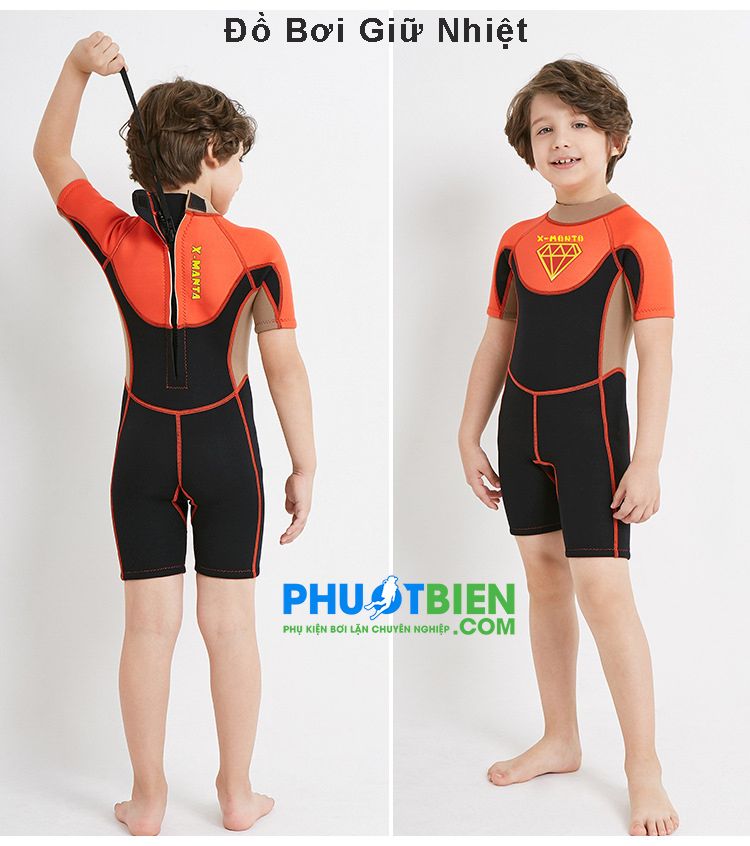 Đồ Bơi Giữ Nhiệt Cho Bé Trai 2-6 Tuổi - Wetsuit X-ManTa - ALT812