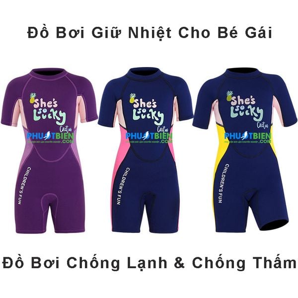 Đồ Bơi Wetsuit Chống Lạnh & Chống Thấm Cho Bé Gái