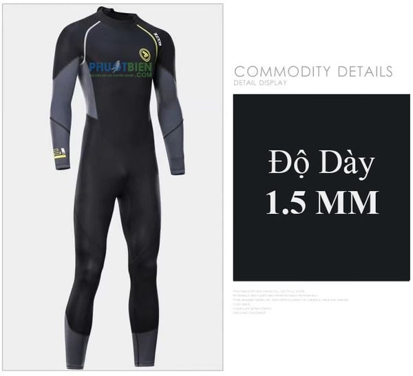 Áo bơi nam tay dài giữ nhiệt wetsuit nam 1.5mm