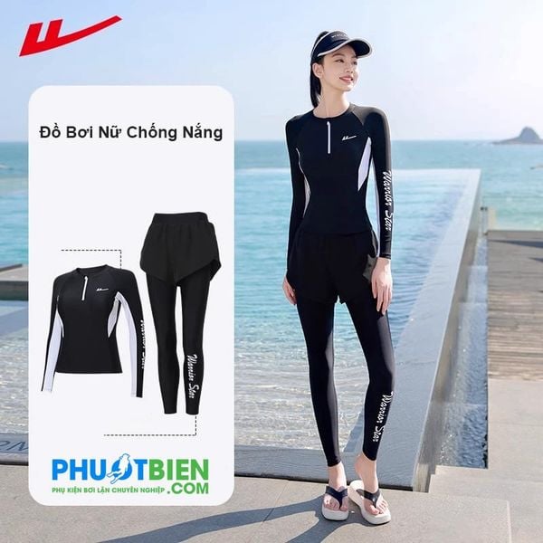 Đồ bơi nữ tay dài 2 mảnh chống nắng chống sứa