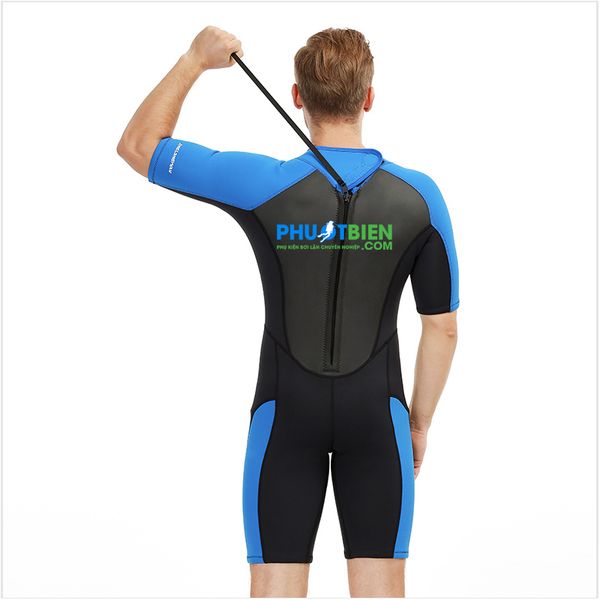 Đồ lặn wetsuit nam liền thân 1 mảnh dạng lửng 3mm