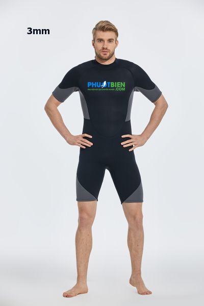 Đồ Lặn Giữ Nhiệt 1 Mảnh Dạng Lửng Scuba Diving Wetsuit 3mm