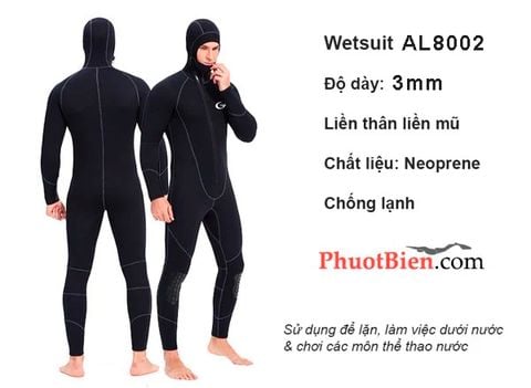  Bộ Đồ Lặn 3mm Giữ Nhiệt Neoprene Wetsuit - AL8002 