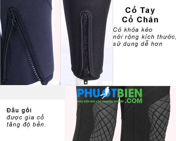 Đồ lặn giữ nhiệt chống thấm & chống lạnh Wetsuit 5mm ZCCO