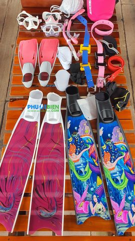  Chân nhái lặn biển freedive leaderfins Limited Edition Semitransparent - Pink Fish Bi-Fins 