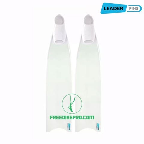  Chân Nhái Sợi Thủy Tinh Xuyên Sáng Transparent Freediving Leaderfins Logo Màu Trắng ICE BI-FINS 