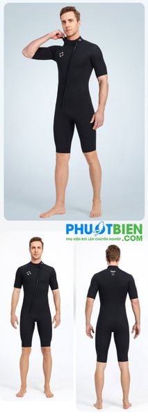 Đồ lặn biển chống thấm liền thân 1 mảnh wetsuit 3mm dạng lửng