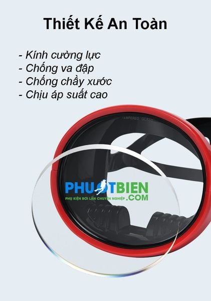 Kính lặn biển mắt tròn bầu dục elip classic diving mask
