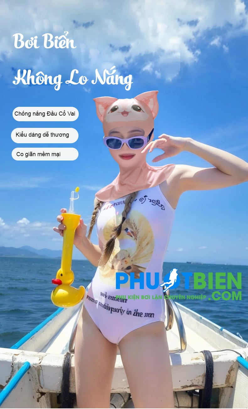 Mũ Nón Bơi Lặn Vải Hóa Trang Chống Nắng Toàn Phần