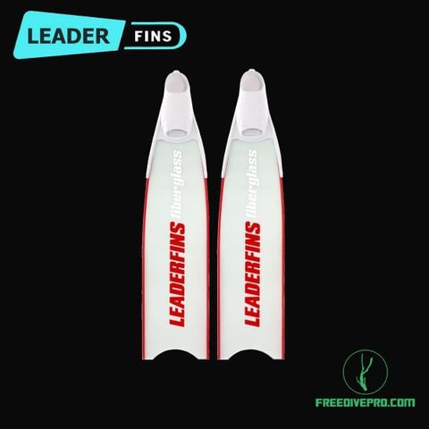  Chân Nhái Sợi Thủy Tinh Xuyên Sáng Transparent Freediving Leaderfins Logo Màu Đỏ ICE BI-FINS 