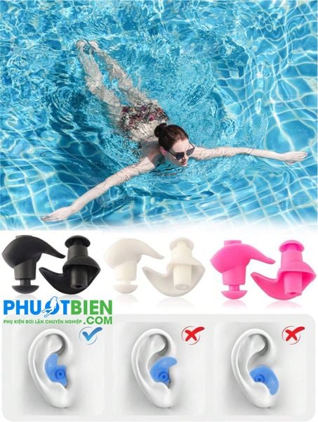Nút bịt tai chống nước Swimming Professional Silicone Swim Earplugs