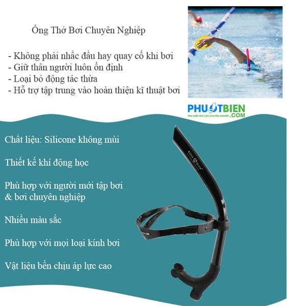 Ống thở bơi chuyên nghiệp Swim Center Snorkels