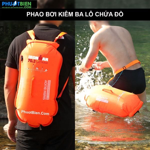 Phao Bơi Túi Khí Kép Kiêm Ba Lô Để Đổ Bơi IRONMAN Viet Nam 901