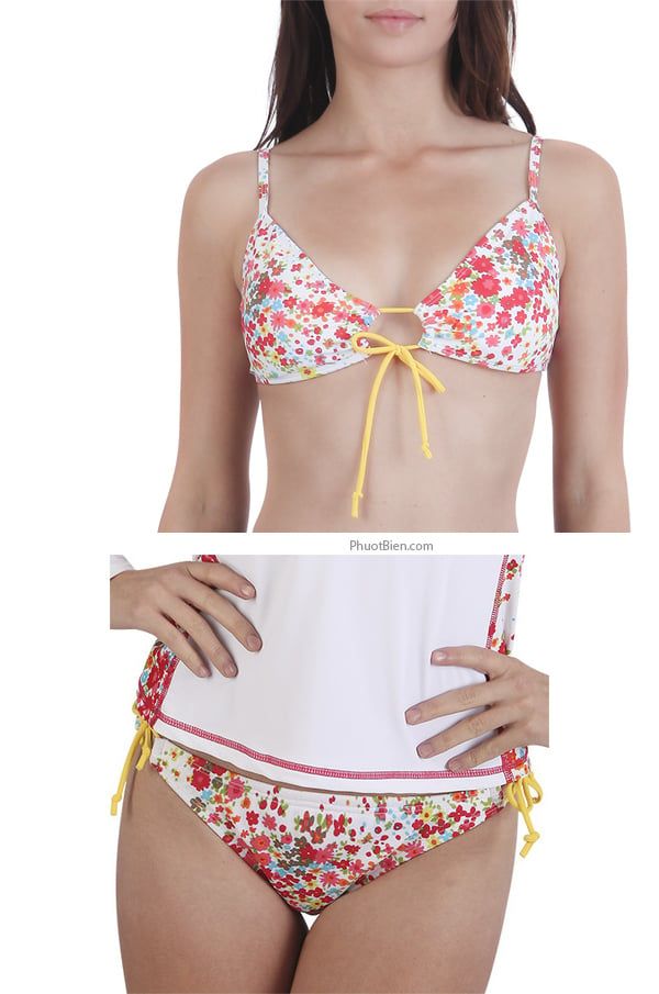 Bộ Áo + Quần Bơi Bikini 2 Mảnh In Kĩ Thuật Số SBART QA001