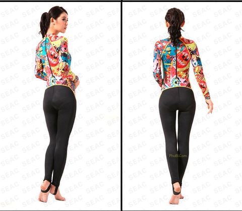  Đồ Bơi Nữ Tay Dài Liền Thân Chống nắng- QA004 Size L-XL 