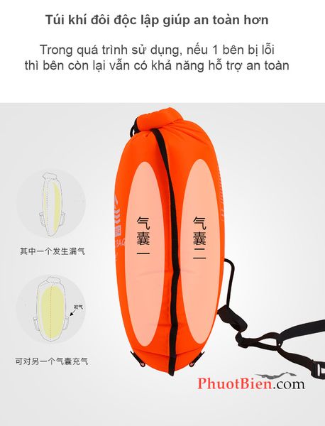 Túi đựng đồ bơi chống thấm nước kiêm phao bơi cứu sinh sông hồ biển MARJAQE 809