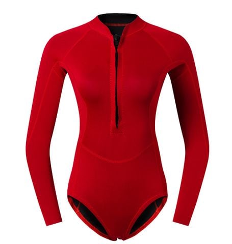  Wetsuit Bikini Bơi Lặn Giữ Nhiệt Nữ 2mm Màu Đỏ - ALN05 