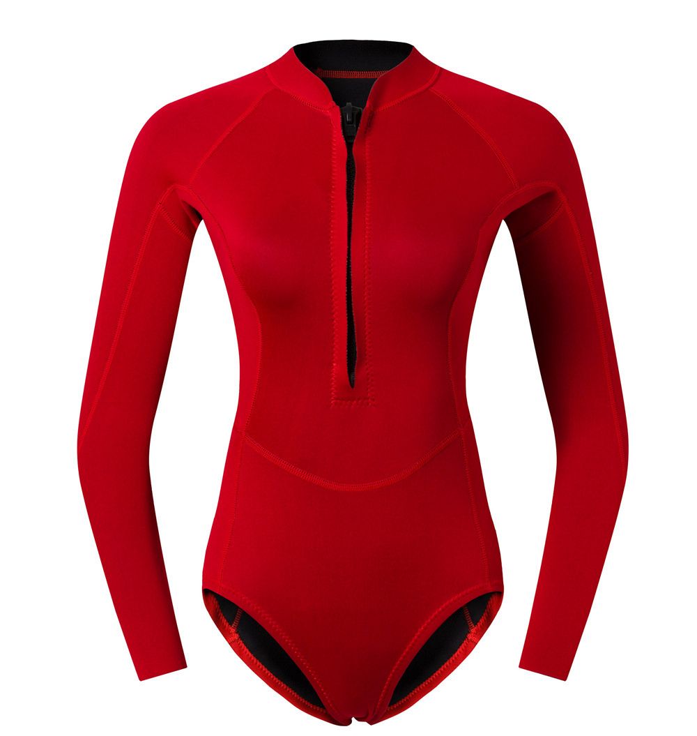 Wetsuit Bikini Bơi Lặn Giữ Nhiệt Nữ 2mm Màu Đỏ - ALN05