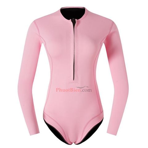  Wetsuit Bikini Bơi Lặn Giữ Nhiệt Nữ 2mm Màu Hồng - ALN06 