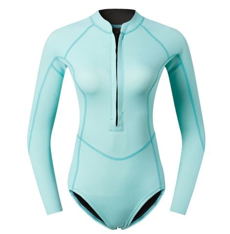  Wetsuit Bikini Bơi Lặn Giữ Nhiệt Nữ 2mm Màu Xanh - ALN08 